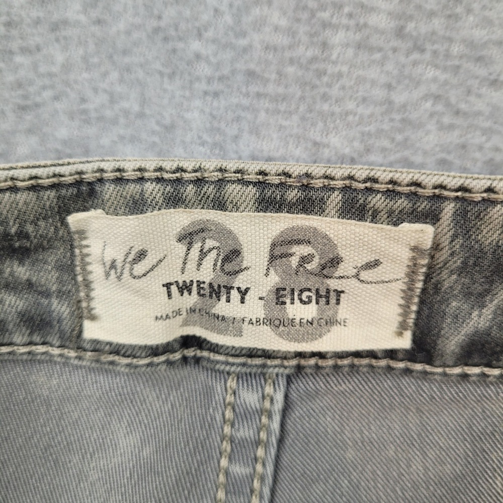 We The Free Jeans Womens 28 Gray Just Float On Flare Acid Wash High Rise Denim - Picture 6 of 8